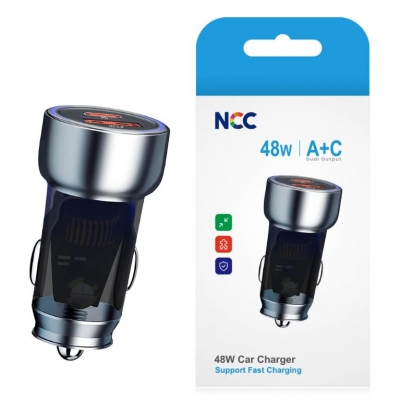 Įkroviklis automobilinis NCC R10 (48W) juodas Įkroviklis automobilinis NCC R10 (48W) juodas