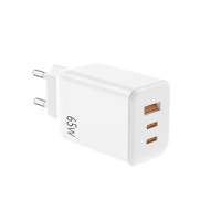 Įkroviklis NCC (2xUSB-C; 1xUSB 65W) baltas