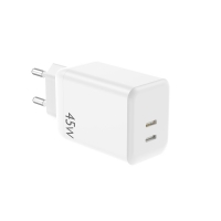 Įkroviklis NCC (2xUSB-C; 45W) baltas
