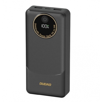 Išorinė baterija POWER BANK Dudao (K12Pro) 20000mAh (2xUSB; 1xUSB-C) juoda Išorinė baterija POWER BANK Dudao (K12Pro) 20000mAh (2xUSB; 1xUSB-C) juoda