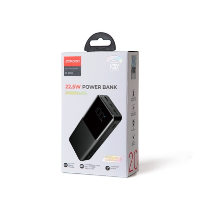 Išorinė baterija POWER BANK JOYROOM (JR-QP192) 20000mAh (2xUSB; 1xUSB-C; 22.5W) juoda Išorinė baterija POWER BANK JOYROOM (JR-QP192) 20000mAh (2xUSB; 1xUSB-C; 22.5W) juoda