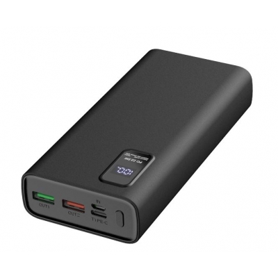 Išorinė baterija POWER BANK PLATINET 20000mAh (2xUSB; 1xType-C; QC3.0 22,5W) juoda