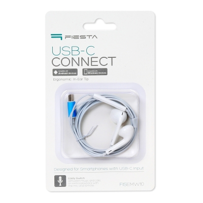 Laisvų rankų įranga Fiesta FISEMW10 Type-C balta Laisvų rankų įranga Fiesta FISEMW10 Type-C balta