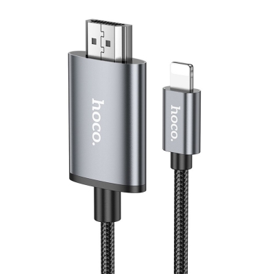 USB kabelis HOCO UA27 lightning HDMI 2M pilkas USB kabelis HOCO UA27 lightning HDMI 2M pilkas