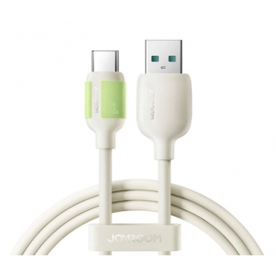 USB kabelis JOYROOM Fluorescent (S-A53) type-C (3A) 1.2m baltas USB kabelis JOYROOM Fluorescent (S-A53) type-C (3A) 1.2m baltas