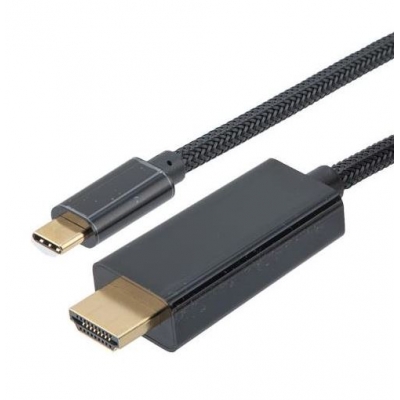 USB-C HDMI kabelis 1M juodos spalvos USB-C HDMI kabelis 1M juodos spalvos