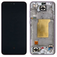 Ekranas Samsung A356 A35 5G su lietimui jautriu stikliuku ir rėmeliu Lilac originalus (used Grade B)