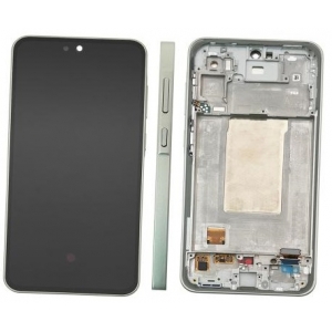 Ekranas Samsung A366 A36 5G su lietimui jautriu stikliuku ir rėmeliu Awesome Lime originalus (assembled service pack)