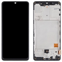 Ekranas Samsung A415 A41 2020 su lietimui jautriu stikliuku ir rėmeliu Black (TFT version) HQ