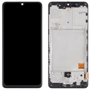 Ekranas Samsung A415 A41 2020 su lietimui jautriu stikliuku ir rėmeliu Black (TFT version) HQ