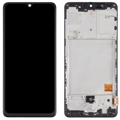 Ekranas Samsung A415 A41 2020 su lietimui jautriu stikliuku ir rėmeliu Black (TFT version) HQ Ekranas Samsung A415 A41 2020 su lietimui jautriu stikliuku ir rėmeliu Black (TFT version) HQ