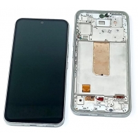 Ekranas Samsung A546 A54 5G 2023 su lietimui jautriu stikliuku ir rėmeliu White originalus (used Grade B)