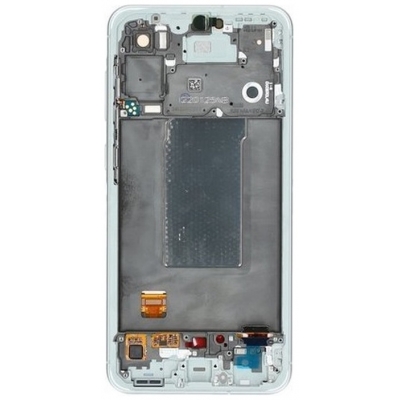 Ekranas Samsung A566 A56 5G su lietimui jautriu stikliuku ir rėmeliu Awesome Lightgrey originalus (assembled service pack)