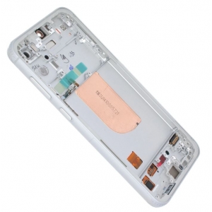 Ekranas Samsung S711 S23 FE 5G su lietimui jautriu stikliuku ir rėmeliu Cream / Mint / Purple / Indigo / Tangerine originalus (assembled service pack)