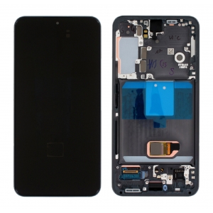 Ekranas Samsung S901 S22 5G su lietimui jautriu stikliuku ir rėmeliu Bora Purple originalus (used Grade B)