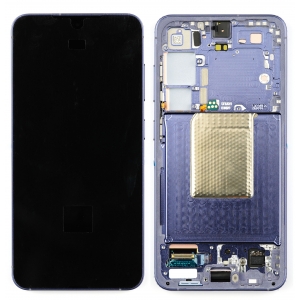 Ekranas Samsung S921 S24 su lietimui jautriu stikliuku ir rėmeliu Cobalt Violet originalus (assembled service pack)