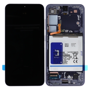 Ekranas Samsung S921 S24 su lietimui jautriu stikliuku ir rėmeliu Cobalt Violet originalus (used Grade B)