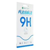 LCD apsauginis stikliukas Bestsuit Flexible Hybrid Glass 9H Samsung A065 A06 5G pritaikytas dėklui juodas
