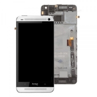 Ekranas HTC One Mini su lietimui jautriu stikliuku su rėmeliu baltas originalus (used Grade C)