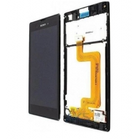 Ekranas Sony D5103 Xperia T3 su lietimui jautriu stikliuku ir rėmeliu Black originalus (service pack)