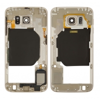 Vidinis korpusas Samsung G920F S6 auksinis su zumeriu ir šoniniais mygtukais originalus (used Grade B)