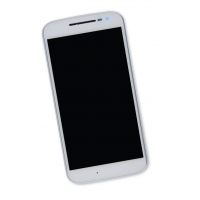 Ekranas Motorola Moto G4 XT1622 su lietimui jautriu stikliuku ir rėmeliu White HQ