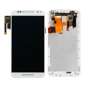 Ekranas Motorola Moto X Style XT1575 su lietimui jautriu stikliuku ir rėmeliu baltas HQ
