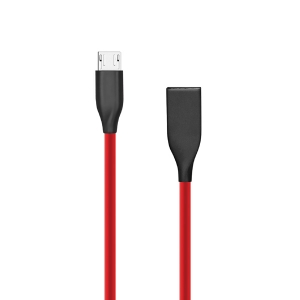 Silikoninis kabelis USB-Micro USB (raudonas,1m)