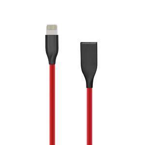 Silikoninis kabelis USB- Lightning, 1m (raudonas)