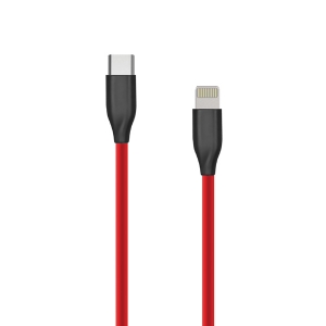 Silikoninis kabelis USB Type C- Lightning, 2m (raudonas)