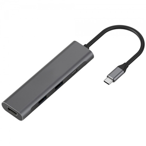 Adapteris USB Type-C - 2 x USB 3.0, Type-C PD, HDMI