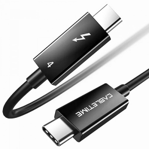 Kabelis Thunderbolt 4, USB-C - USB-C, 40Gbps, 100W, 20V/ 5A, 8K/ 60HZ, 1.8m