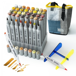 Dvipusiai markeriai - flomasteriai ARRTX Oros, 40 spalvų, geltono atspalvio