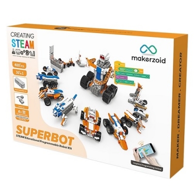 MAKERZOID Superbot programuojamas konstruktorius 26in1 MAKERZOID Superbot programuojamas konstruktorius 26in1