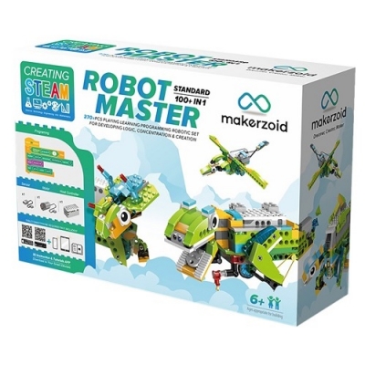 MAKERZOID Robot Master Standard programuojamas konstruktorius 100in1 MAKERZOID Robot Master Standard programuojamas konstruktorius 100in1