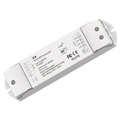 V4 nuolatinės įtampos RGB/RGBW/CCT valdiklis 12-48V, 4x5A, + Push DIM V4 nuolatinės įtampos RGB/RGBW/CCT valdiklis 12-48V, 4x5A, + Push DIM