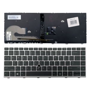 Klaviatūra HP: EliteBook 840 G5 846 G5 745 G5 (sidabrinė, su apšvietimu)