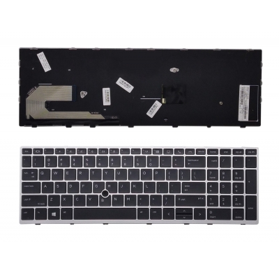 Klaviatūra HP: Elitebook 850 G5 755 G5 ZBook 15u G5 su pašvietimu Klaviatūra HP: Elitebook 850 G5 755 G5 ZBook 15u G5 su pašvietimu