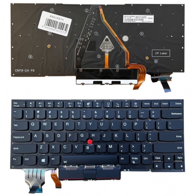 Klaviatūra LENOVO X1 Carbon Gen 8, su pašvietimu, su trackpoint, US Klaviatūra LENOVO X1 Carbon Gen 8, su pašvietimu, su trackpoint, US