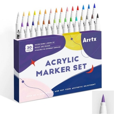 Akriliniai markeriai - flomasteriai ARRTX 30B, 30 spalvų Akriliniai markeriai - flomasteriai ARRTX 30B, 30 spalvų
