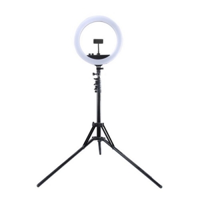 LED žiedinė lempa 34.5cm, su trikoju stovu iki 1.85m, veidrodžiu ir telefono laikikliu, USB LED žiedinė lempa 34.5cm, su trikoju stovu iki 1.85m, veidrodžiu ir telefono laikikliu, USB