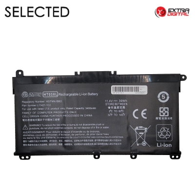 Nešiojamo kompiuterio baterija HP HT03XL, 3400mAh, Extra Digital Selected Nešiojamo kompiuterio baterija HP HT03XL, 3400mAh, Extra Digital Selected