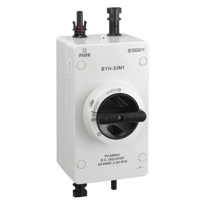 DC jungiklis 2P, 32A, 1000VDC, MC4, IP66 DC jungiklis 2P, 32A, 1000VDC, MC4, IP66
