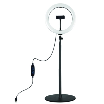 LED žiedinė lempa 26cm, su stovu 25.5-140.7cm, USB LED žiedinė lempa 26cm, su stovu 25.5-140.7cm, USB