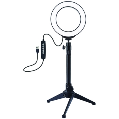 LED žiedinė lempa 12cm, su trikoju staliniu stovu iki 24.5cm, USB, RGBW LED žiedinė lempa 12cm, su trikoju staliniu stovu iki 24.5cm, USB, RGBW