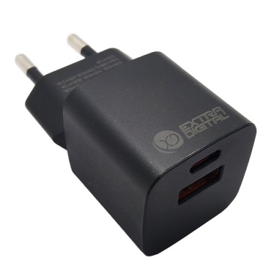 Kroviklis EXTRA DIGITAL GaN USB Type-C, USB Type-A: 30W, PPS Kroviklis EXTRA DIGITAL GaN USB Type-C, USB Type-A: 30W, PPS