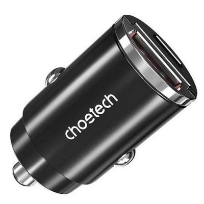 Kroviklis CHOETECH USB-C, USB-A: 12-24V, 30W, QC3.0+ PD3.0 Kroviklis CHOETECH USB-C, USB-A: 12-24V, 30W, QC3.0+ PD3.0