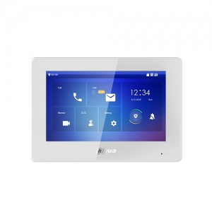 IP domofono monitorius 7 col. 1024x600,Micro SD kortelės prievadas,PoE(802.3af) baltas, SIP