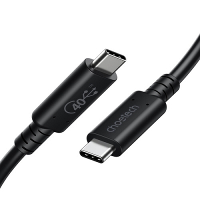 Kabelis CHOETECH USB4, USB-C - USB-C, 40Gbps, 100W, 20V/ 5A, 8K/ 60HZ, 0.8m Kabelis CHOETECH USB4, USB-C - USB-C, 40Gbps, 100W, 20V/ 5A, 8K/ 60HZ, 0.8m