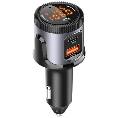 FM moduliatorius automobiliui BC72 (QC3.0 18W, PD3.0 30W, LED, laisvų rankų įranga) FM moduliatorius automobiliui BC72 (QC3.0 18W, PD3.0 30W, LED, laisvų rankų įranga)